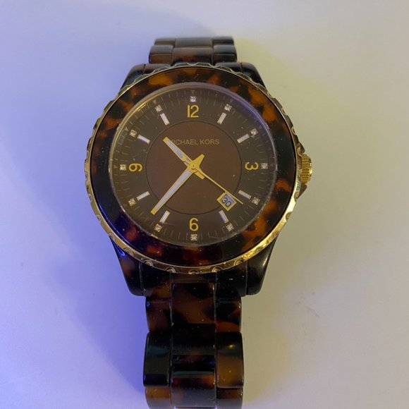 MICHAEL KORS Brown Tortoise Shell Acetate Ladies Watch - Picture 4 of 4